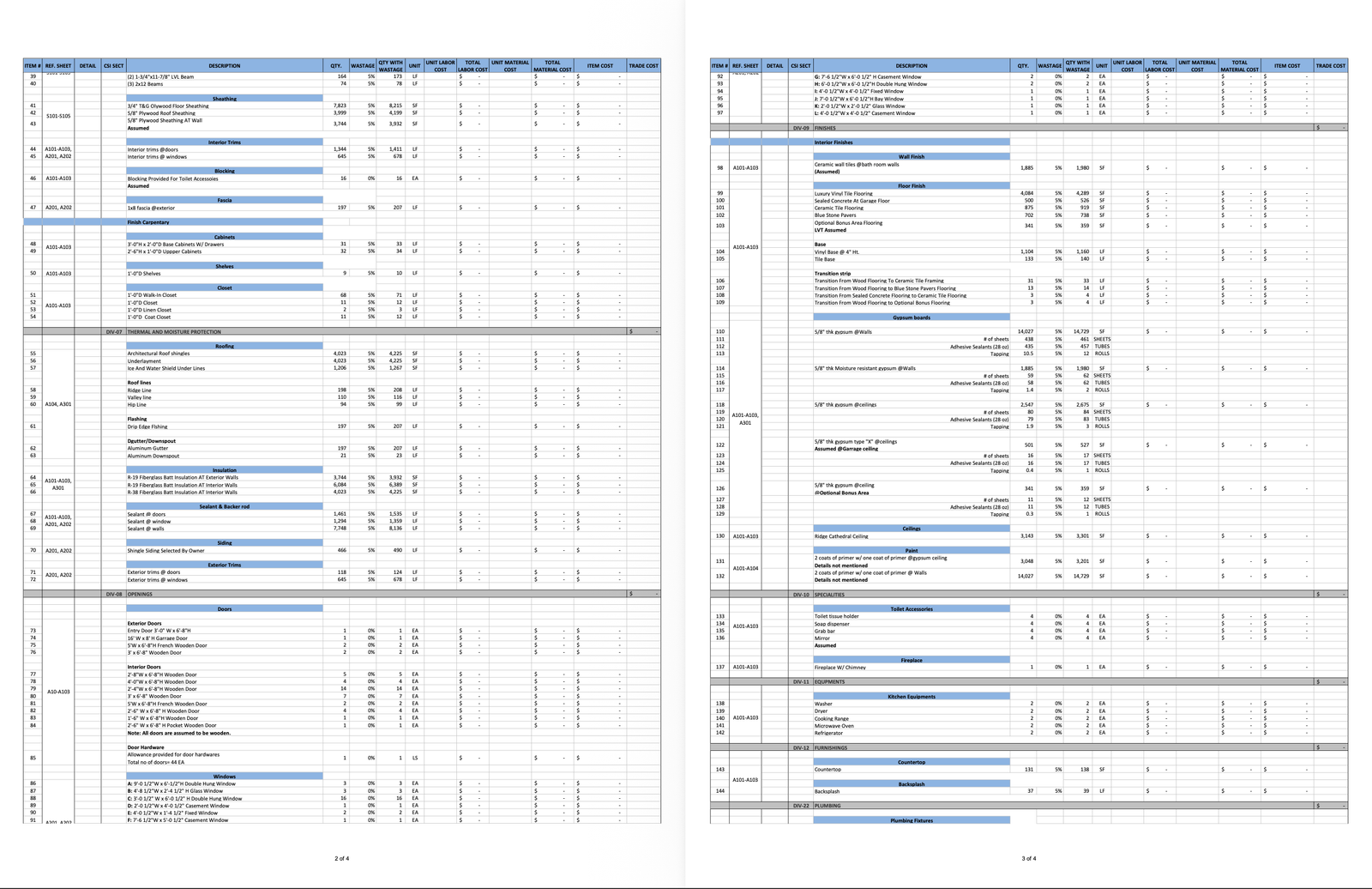 Damianeas House, Full Construction Estimate & Material Takeoff — slide 2