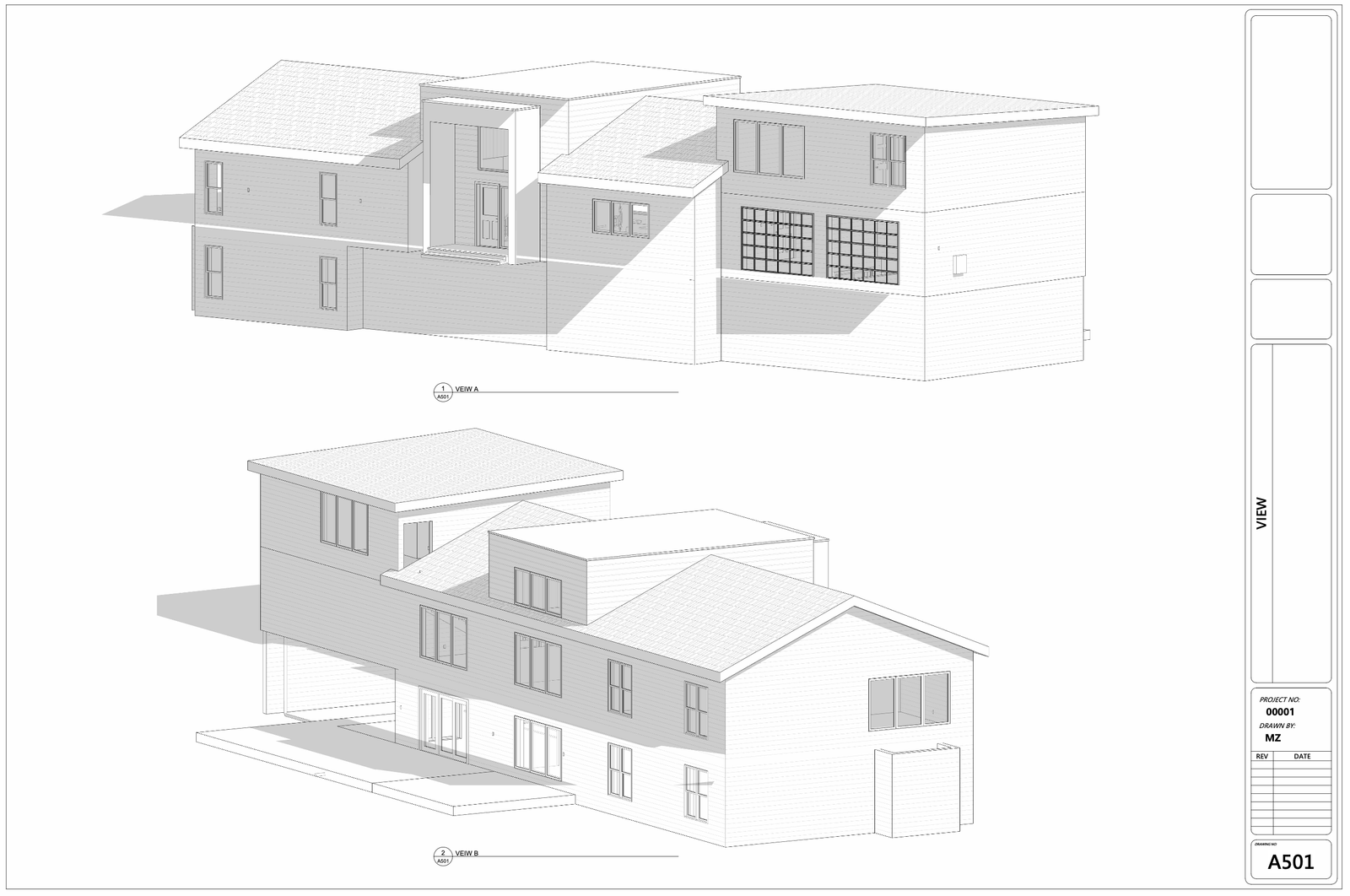 Revit BIM Residential Design, New Single-Family Home — slide 1