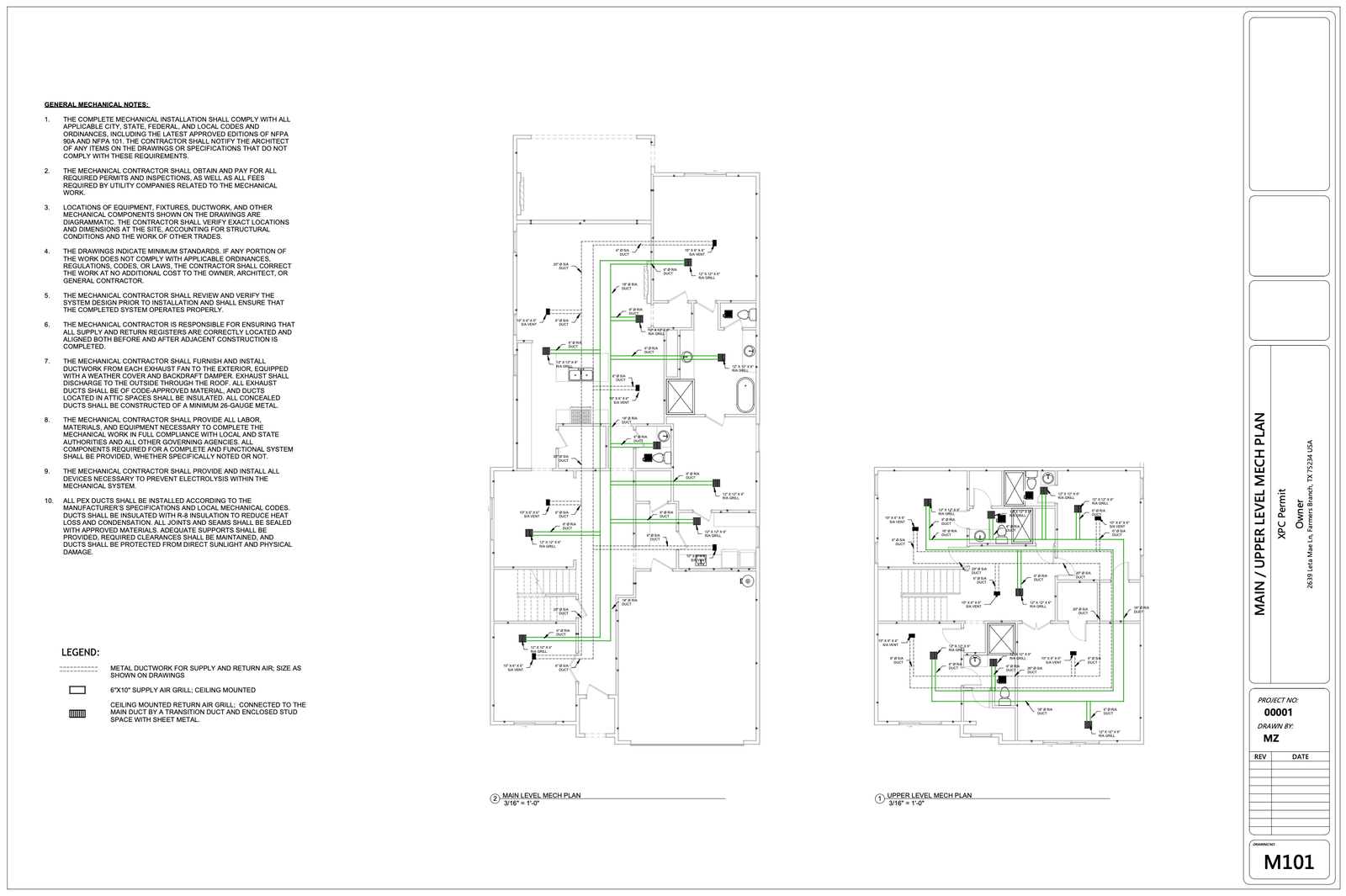 Leta Mae Lane Residence, Full Architectural & MEP Construction Document Set — slide 5