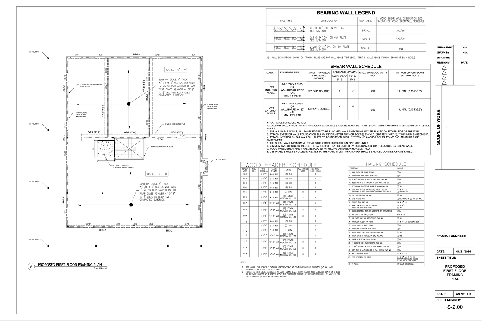 Two-Storey Barn-Style Home, Structural Drawings — slide 2