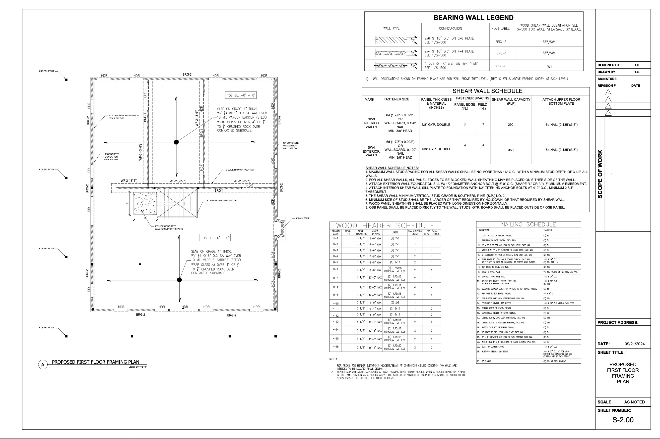Two-Storey Barn-Style Home, Structural Drawings — slide 2